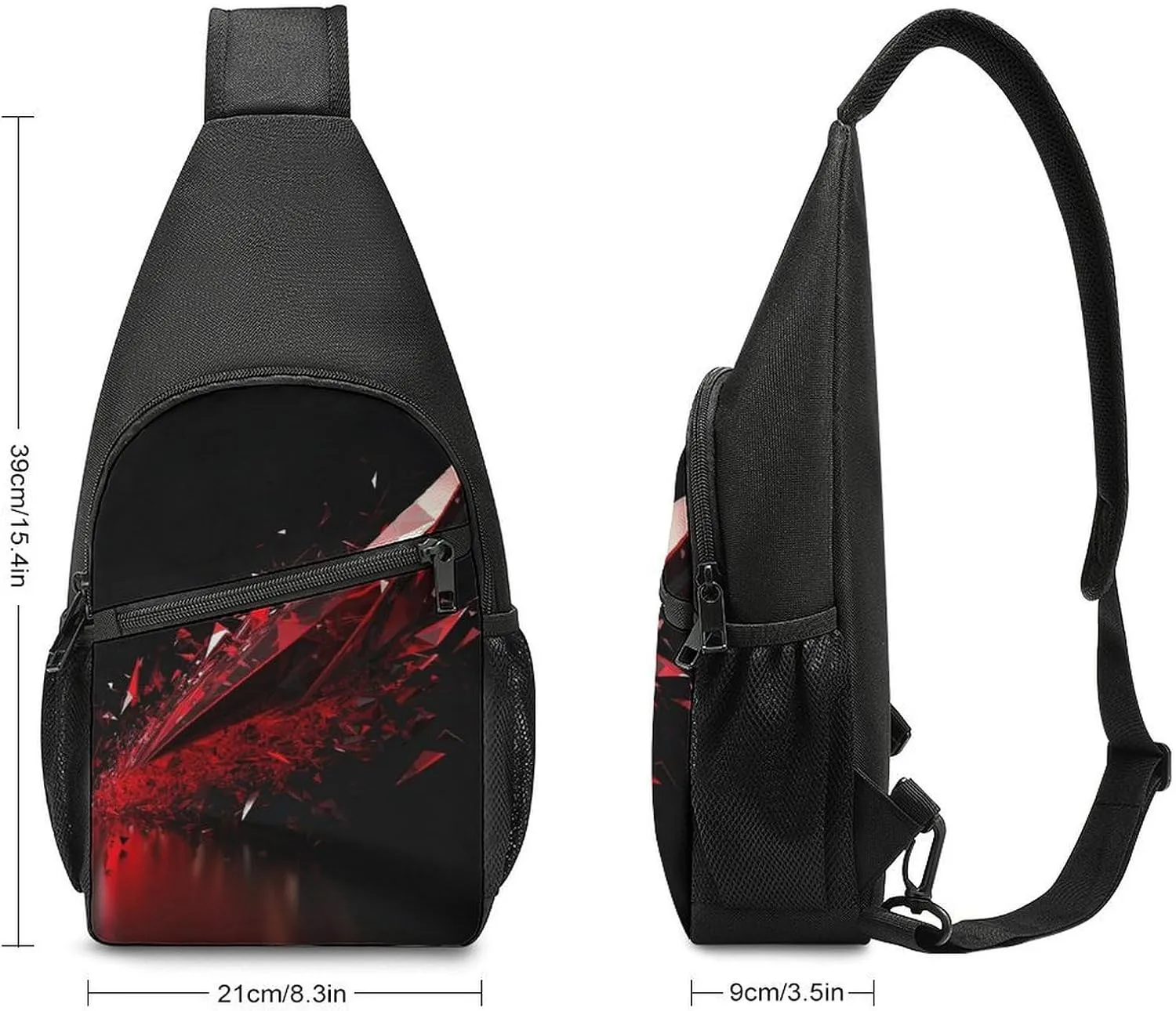 Sling Bag for Women Men Crossbody Bag Chest Bag Boats on Beach Sling Backpack Fanny Packs Travel Hiking Daypack