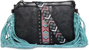Small Crossbody Handbag for Women, Fringe Tassel Shoulder Purse, Western Wristlet Wallet