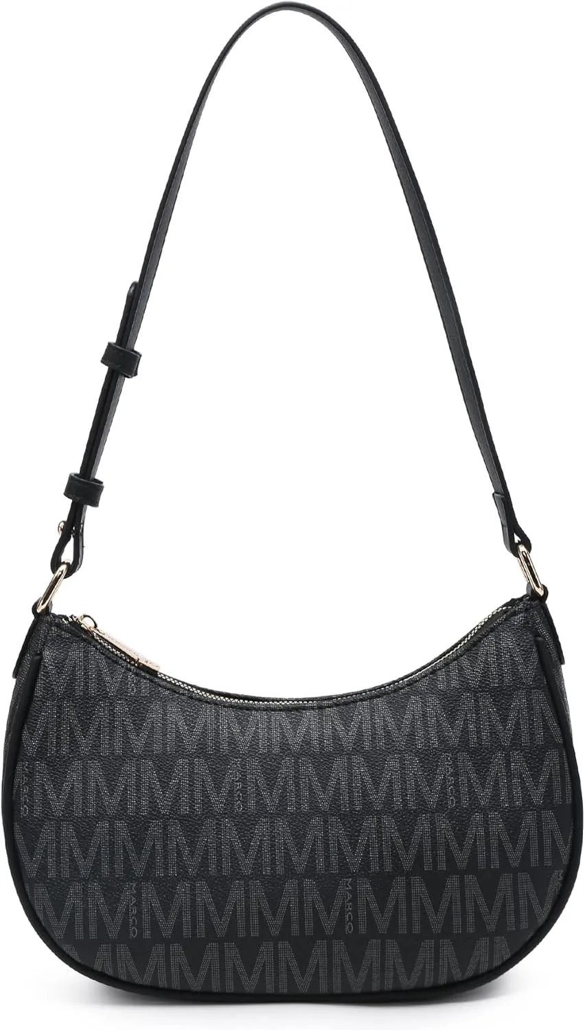 Small Shoulder Bags for Women Trendy Pu Leather Crescent Purses Top Zipper Tote Hobo Handbags