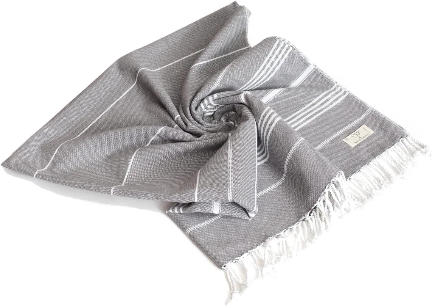 SMYRNA TURKISH COTTON Beach Blanket – Sand-Free Oversized Beach Throw 50x60 – Quick-Dry Lightweight Turkish Towel for Beach, Pool, Picnic & Outdoor Travel – Eco-Friendly Recycled Cotton, Dark Gray