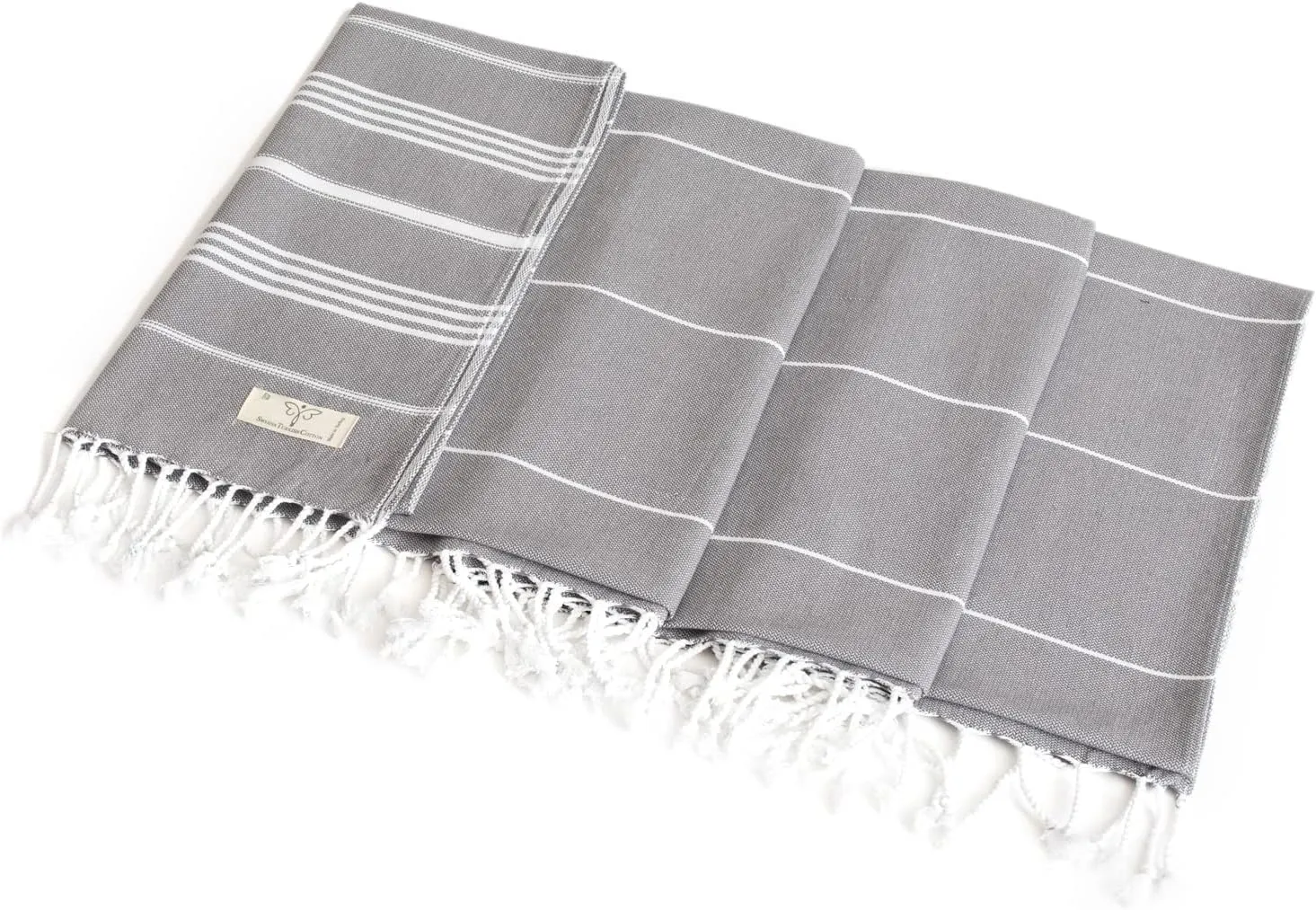 SMYRNA TURKISH COTTON Beach Blanket – Sand-Free Oversized Beach Throw 50x60 – Quick-Dry Lightweight Turkish Towel for Beach, Pool, Picnic & Outdoor Travel – Eco-Friendly Recycled Cotton, Dark Gray