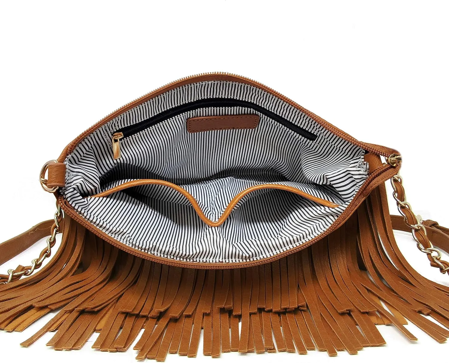 Solene Fringe Crossbody Shoulder Bag with Strap, Tassel Messenger bag, Country Style Western Fringe Purse for Women