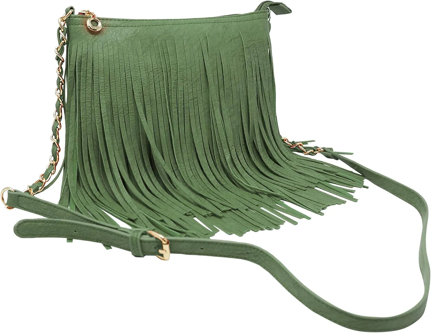 Solene Fringe Crossbody Shoulder Bag with Strap, Tassel Messenger bag, Country Style Western Fringe Purse for Women