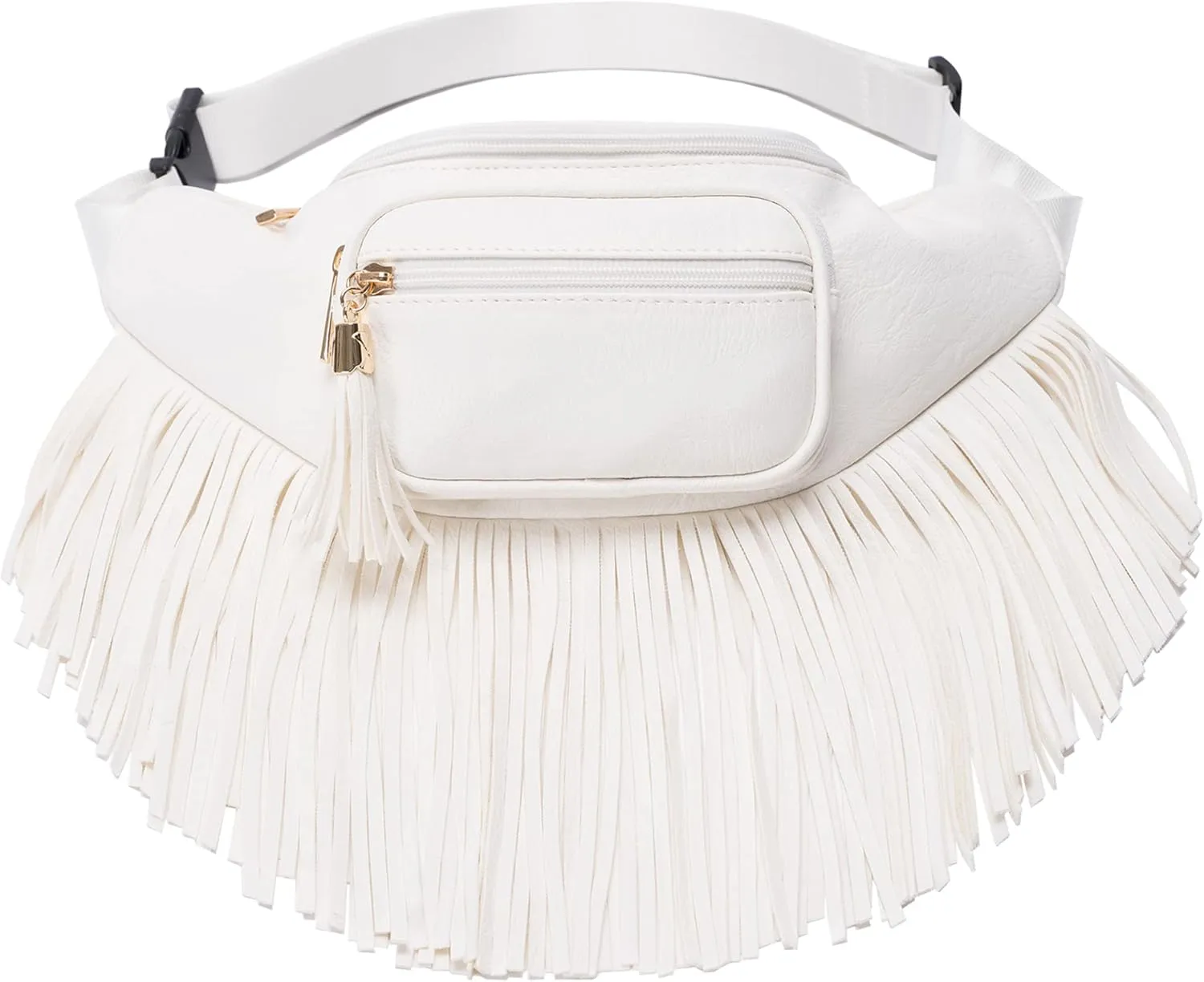 Solene Fringe Waist bag for women with Multi Zipper Pockets