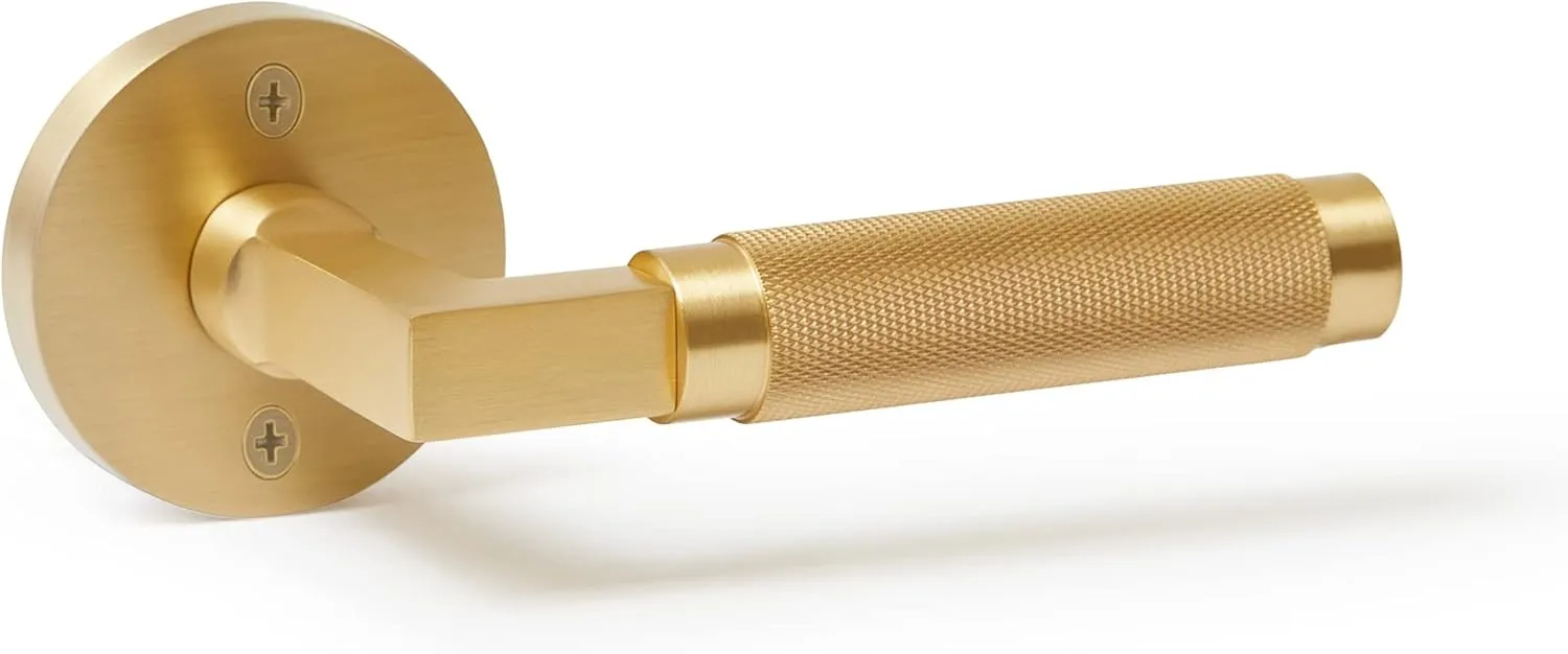 Solid Brass Satin Gold Non-Turning Dummy Lever - St. Tropez - Door Handle