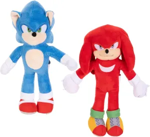 Sonic 3 Movie Plush Sonic & Knuckles 9-Inch Stuffed Toy Figures - Officially Licensed Sonic The Hedgehog 3 Movie, Amazon 2-Pack Kids Plush Toy Figure Set