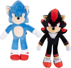 Sonic 3 Movie Plush: Sonic & Shadow 9-Inch Stuffed Toy Figures - Officially Licensed 3 Movie, Amazon 2-Pack Kids Plush Toy Figure Set