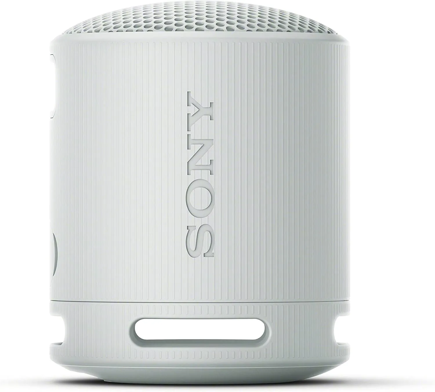 Sony SRS-XB100 Wireless Bluetooth Portable Lightweight Super-Compact Travel Speaker, Durable IP67 Waterproof & Dustproof Shower Speaker, 16 Hr Battery, Versatile Strap, Hands-free Calling, Light Gray