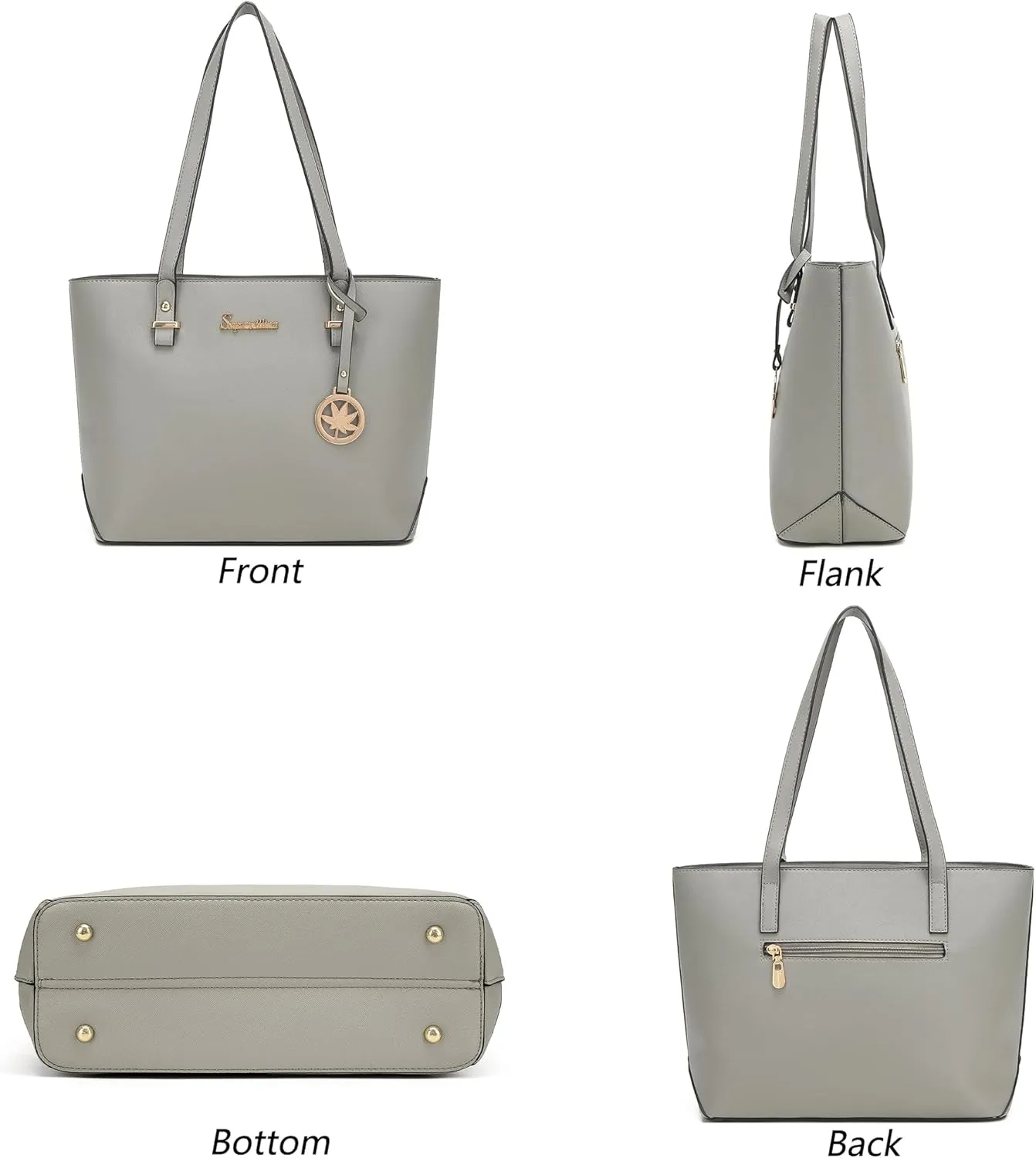 Soperwillton Handbag for Women Wallet Tote Bag Shoulder Bags Top Handle Satchel 5pcs Purse Set