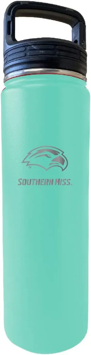 Southern Mississippi Golden Eagles 32 Oz Engraved Seafoam Insulated Double Wall Stainless Steel Water Bottle Tumbler Officially Licensed Collegiate Product