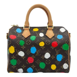 Speedy Bandouliere 25 Brown Top Handle Bag in Monogram Coated Canvas, Gold hardware