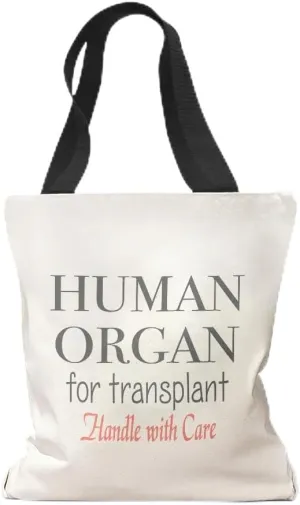 Speedy Pros Canvas Tote Bag for Women Human Organ Transplant Handle with Care Funny Humor Beach Bags for Women