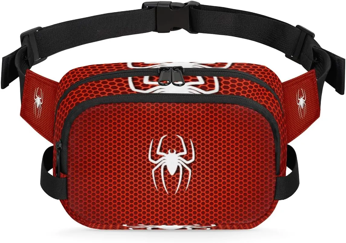 Spiders Fanny Packs for Men Women Waist Bag with Adjustable Belt Crossbody Bum Bags for Travel Sports Running Casual Cycling