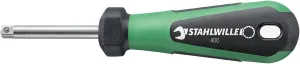 Stahlwille 11050010 Drive Handle, 150mm, Non-Slip 2-Component Handle, Ball Locking Device, DIN 3122/ISO 3315 Certified, Made in Germany