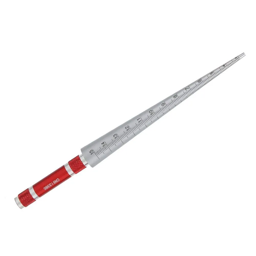 Stainless Aperture ruler Taper Gauge, Full Round Dia Scale Wedge Feeler Gauge, Hole Inspection Measuring Ruler, Accuracy 0.1mm - Range (3-15mm)