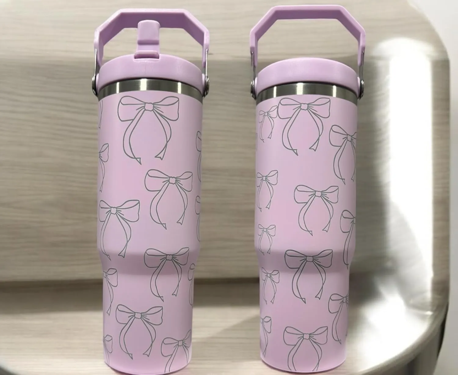 Stainless steel water bottle 40oz cup Longhorn Bottle Bull tumbler Cow gift Western cup Western water bottle (30oz Purple(64)-Bows(F7))