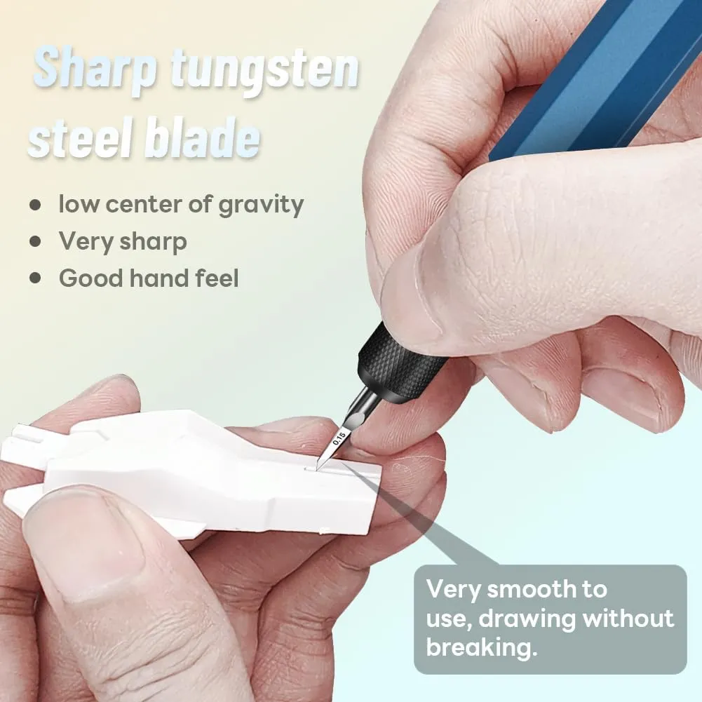 stedi Model Scriber Chisel,Tungsten steel Blades 0.15mm,for Modeling Hobby,RG Scale Model,Gundam Model Kit,for Scribing line, Engraved,Panel line,Resin,Blue