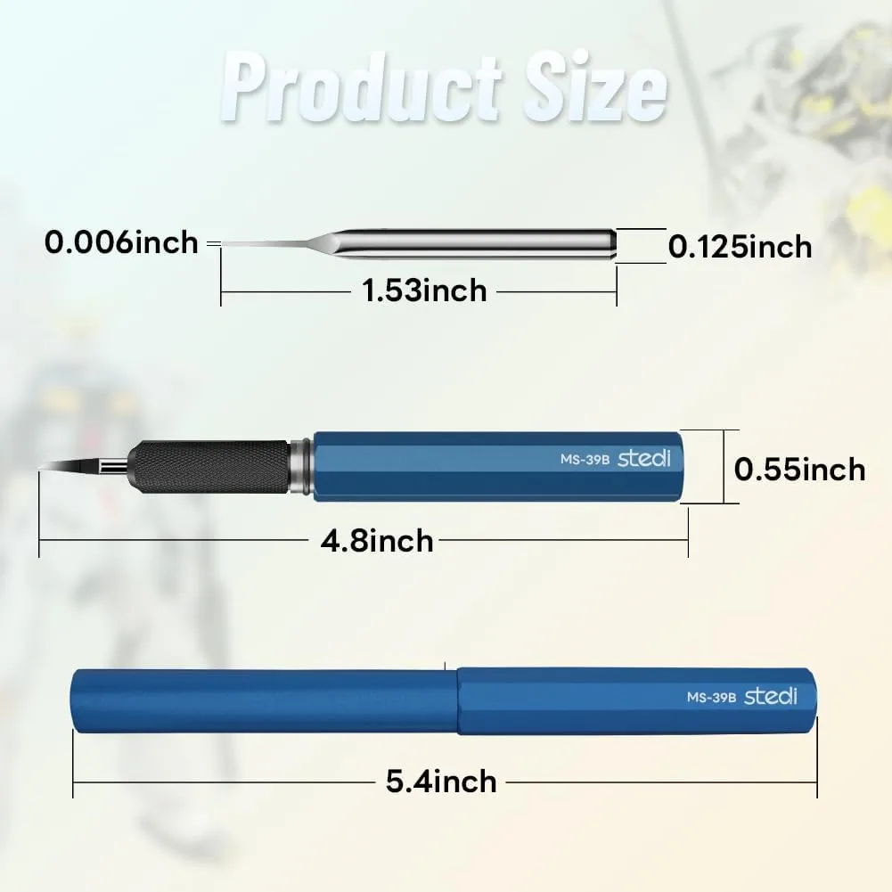 stedi Model Scriber Chisel,Tungsten steel Blades 0.15mm,for Modeling Hobby,RG Scale Model,Gundam Model Kit,for Scribing line, Engraved,Panel line,Resin,Blue