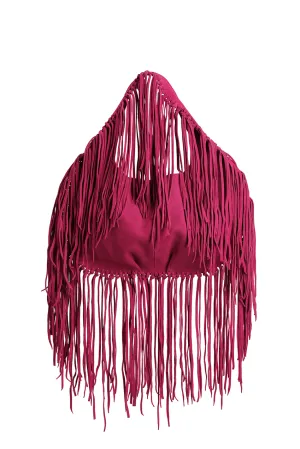 Stella Fringe Bag | Pink Suede