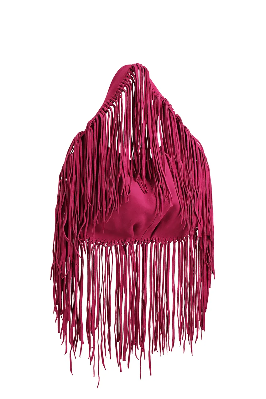 Stella Fringe Bag | Pink Suede