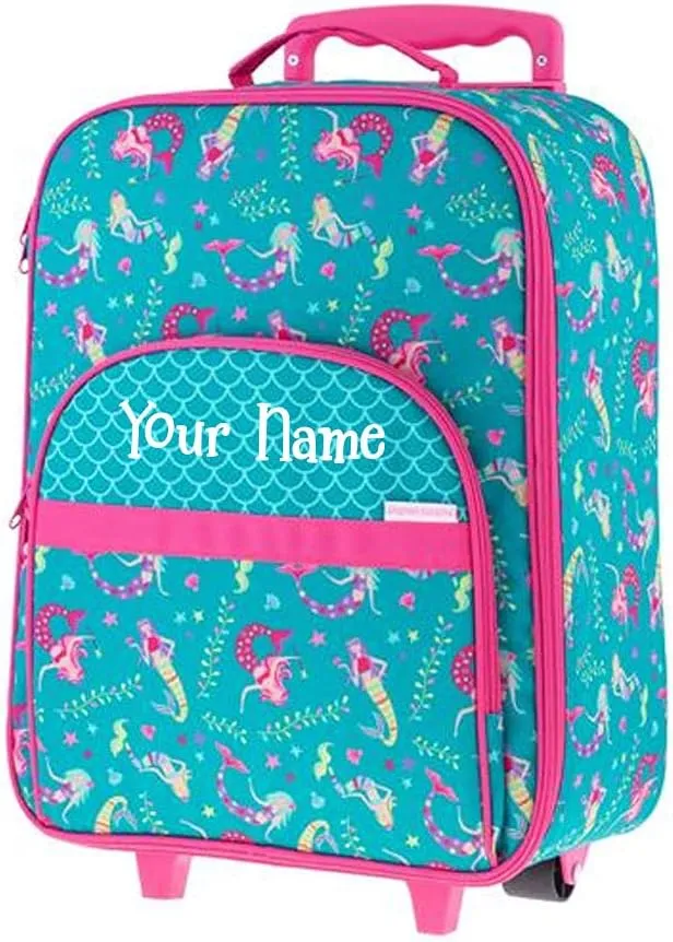 Stephen Joseph Kids Luggage - Personalized Carry On Luggage - Mermaid Travel Bag - All Over Print Rolling Bag with Custom Name