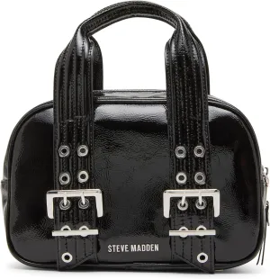 Steve Madden Gretta Top Handle Roller Buckle Satchel, Black