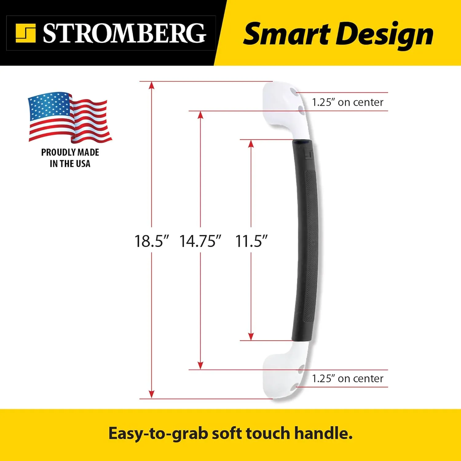 Stromberg Carlson AH-100 White Soft Touch Assist Handle - RV Exterior Grab Handle and Entrance Handle - Grab Bars for RV and Camper - Comfortable Entry Door Handle