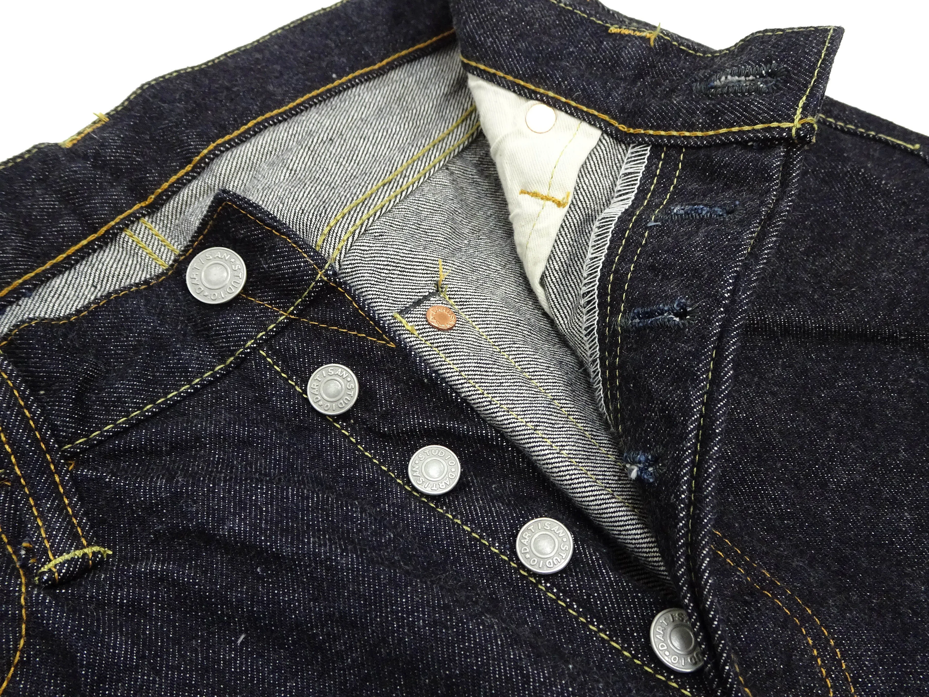 Studio D'artisan Jeans Men's Regular Straight Fit Button-Fly 15oz. Jpanese Selvedge Denim Jean Pants SDA SD-101 One-Wash