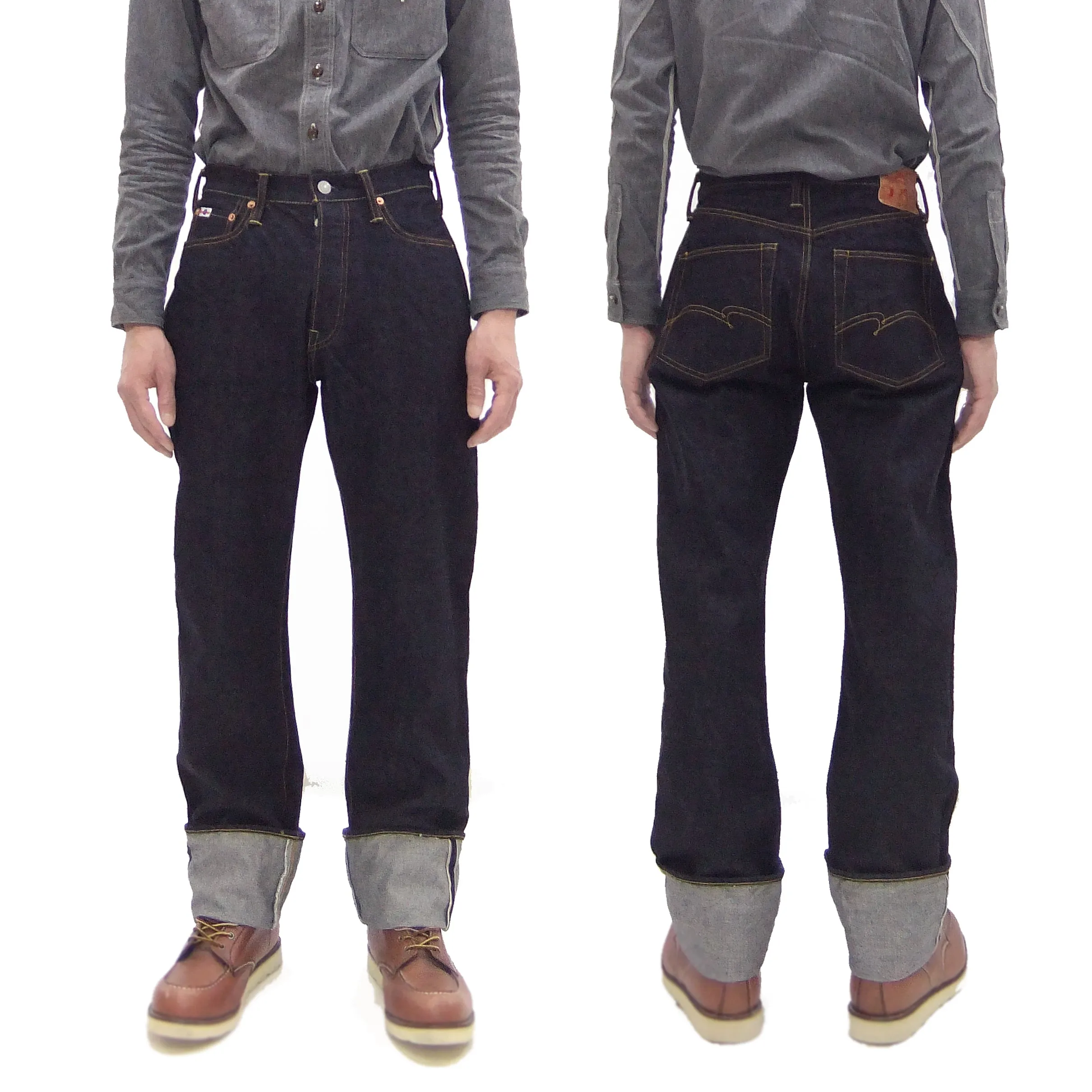 Studio D'artisan Jeans Men's Regular Straight Fit Button-Fly 15oz. Jpanese Selvedge Denim Jean Pants SDA SD-101 One-Wash