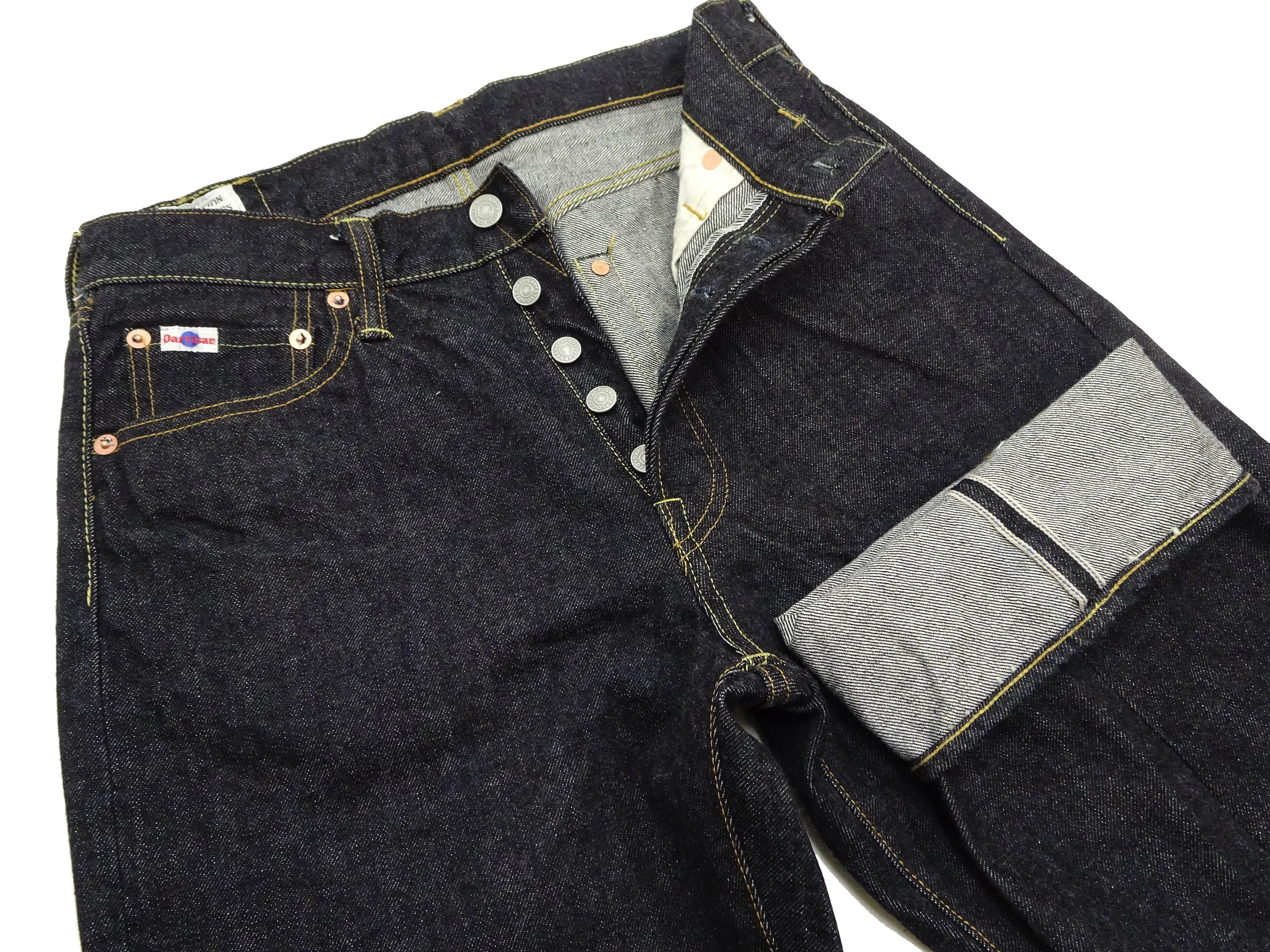 Studio D'artisan Jeans Men's Regular Straight Fit Button-Fly 15oz. Jpanese Selvedge Denim Jean Pants SDA SD-101 One-Wash