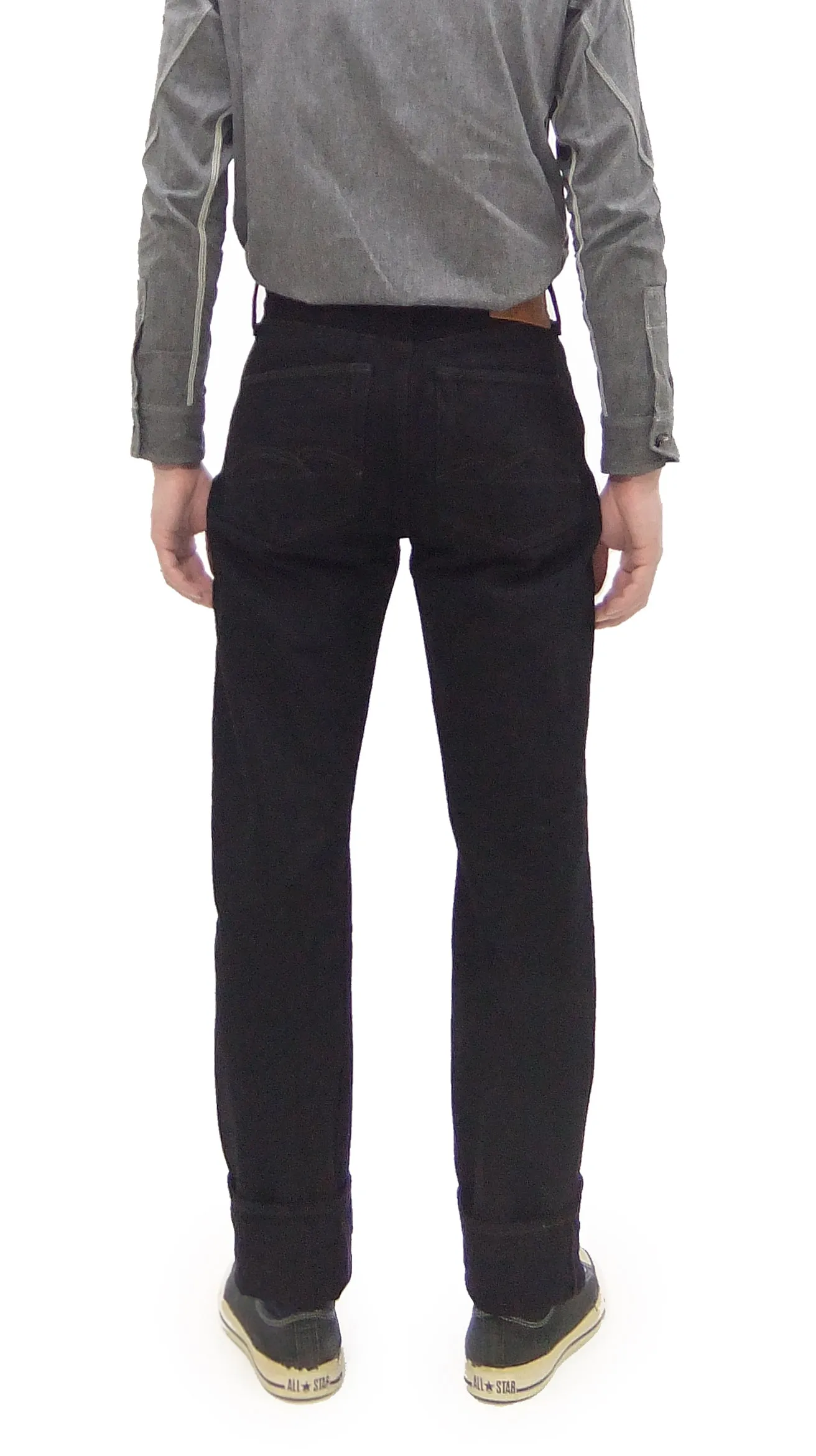 Studio D'artisan Mud-Dyed Black Denim Jeans Men's Regular Straight Fit Button-Fly 18oz. Amami Dorozome Selvedge Denim Pants SP-120 One-Wash