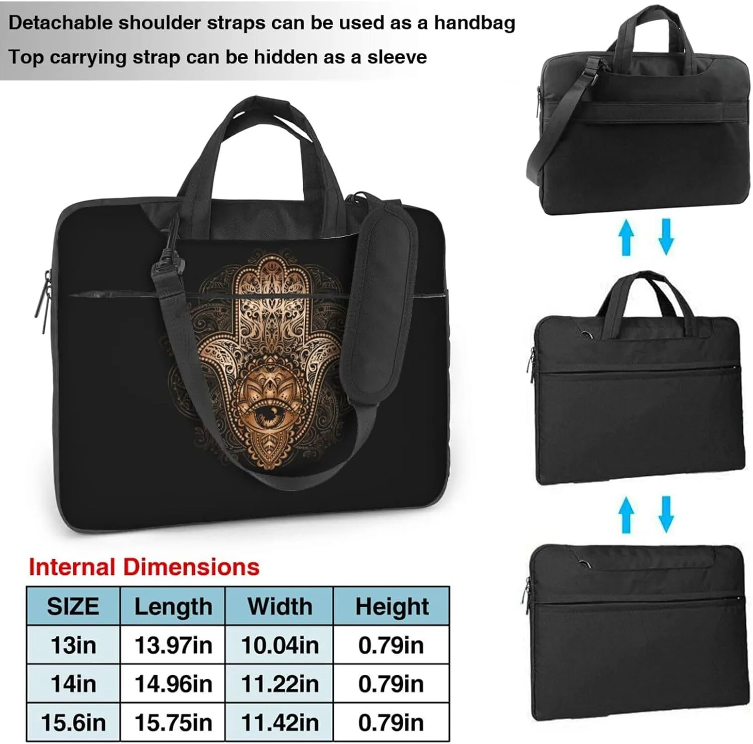 Sun And Palm Trees Laptop Bag Classic Slim Briefcase Messenger Bag, Spacious, Ergonomic