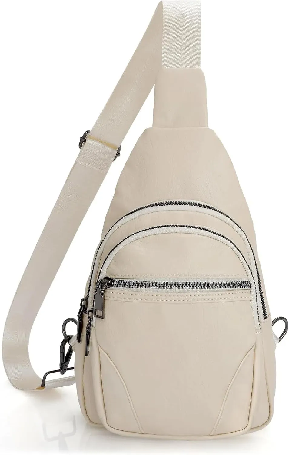 SUOSDEY Small Sling Bag for Women Leather Fanny Packs Crossbody Bags Trendy Chest Bag for Travel Anti-Theft Sling Purse
