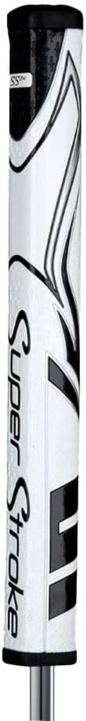 SuperStroke Zenerg SS2R Golf Putter Grip with No Taper Enhanced Spyne Technology, New Multi-Zone Texturing and Tech-Port, White/Black