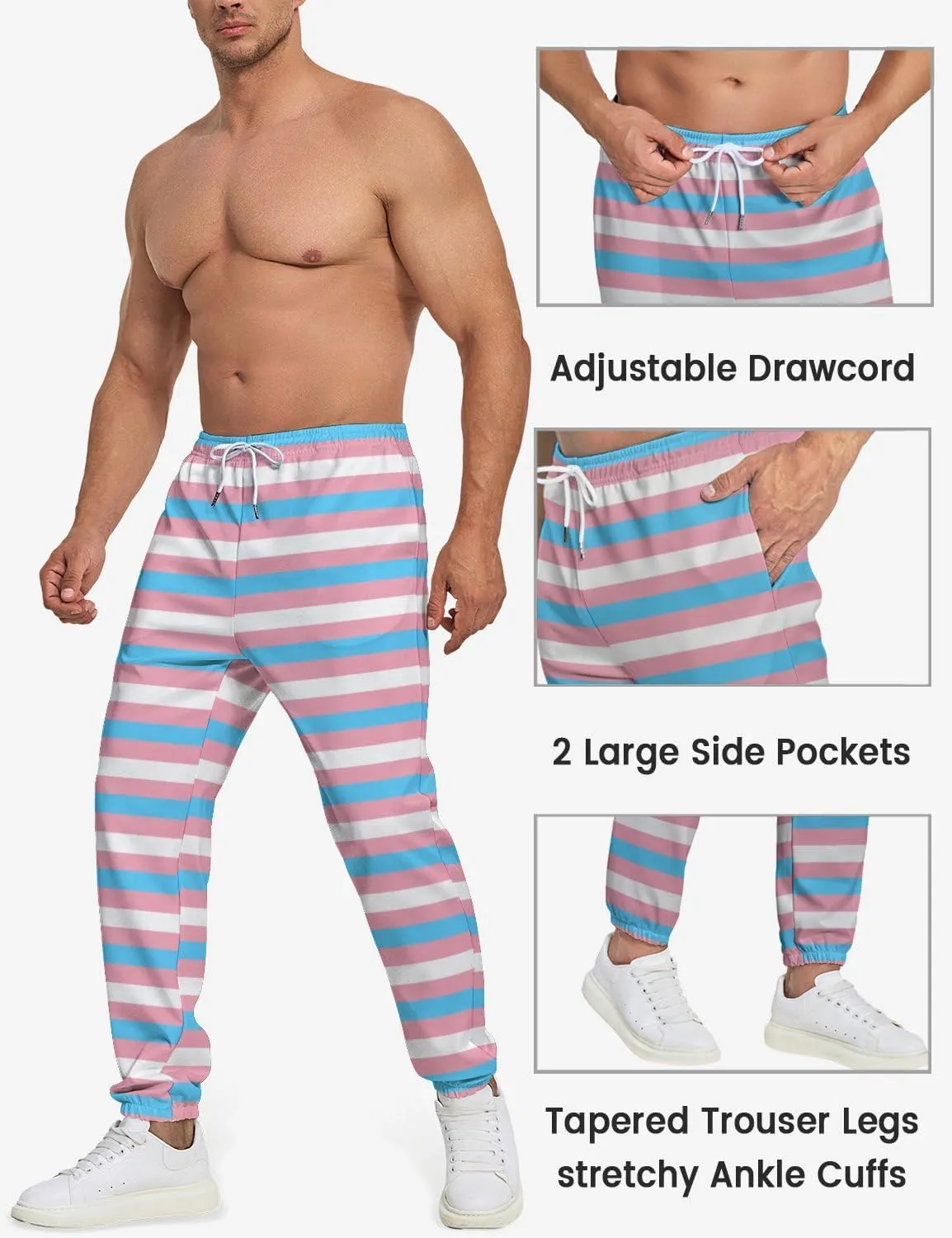 Sweatpants for Men Joggers Pant 3D Printed Sports Pants Workout Pants with 2 Side Pockets