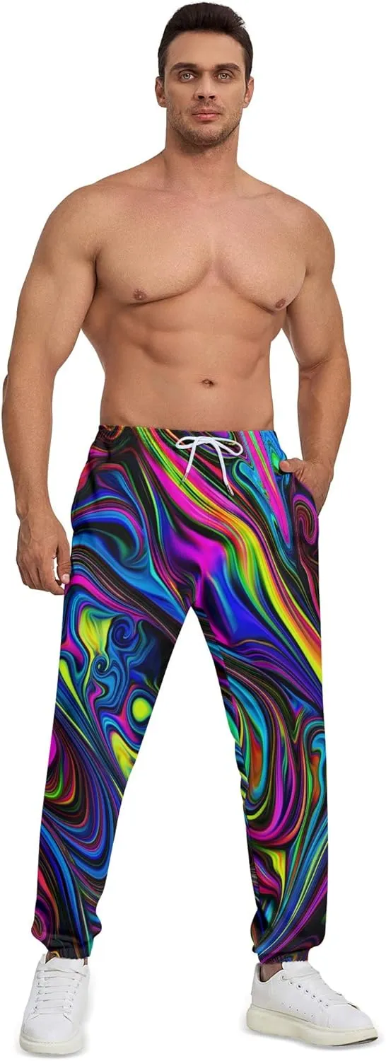 Sweatpants for Men Joggers Pant 3D Printed Sports Pants Workout Pants with 2 Side Pockets