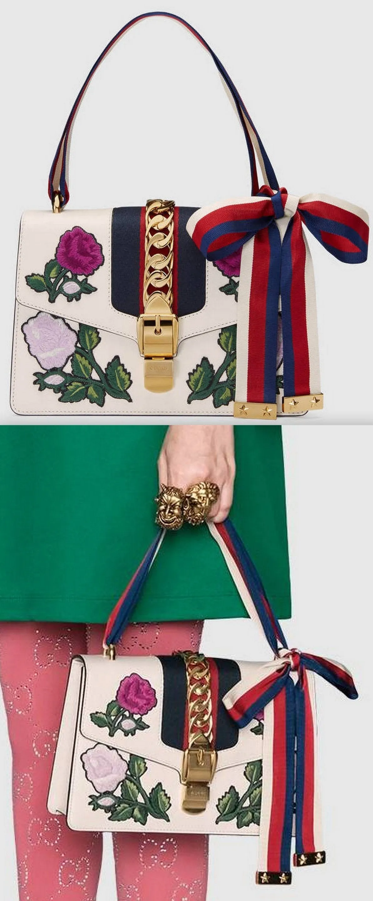Sylvie Floral Embroidered Small Shoulder Bag