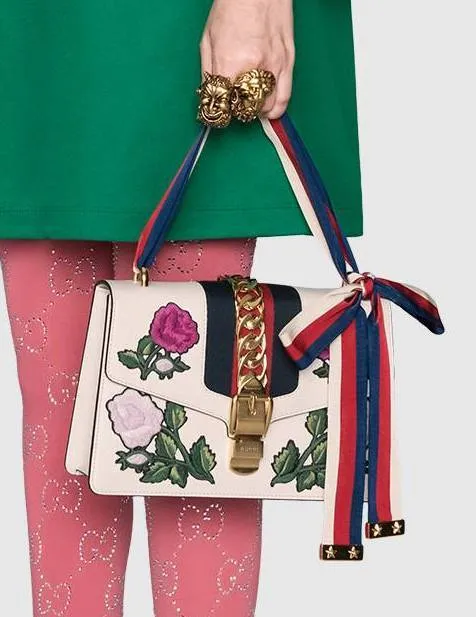Sylvie Floral Embroidered Small Shoulder Bag