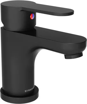 Symmons Identity Single Hole Single Handle Bathroom Faucet with Push Pop Drain in Matte Black (1.0 GPM), Large
