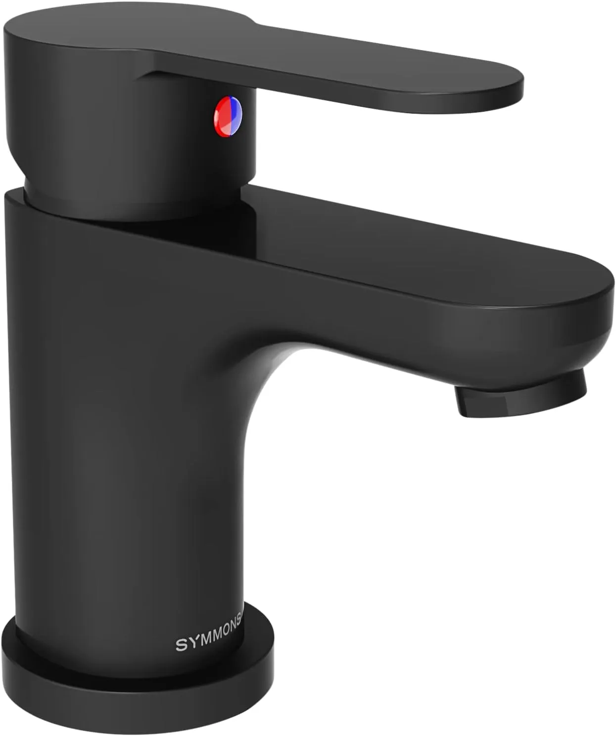 Symmons Identity Single Hole Single Handle Bathroom Faucet with Push Pop Drain in Matte Black (1.0 GPM), Large