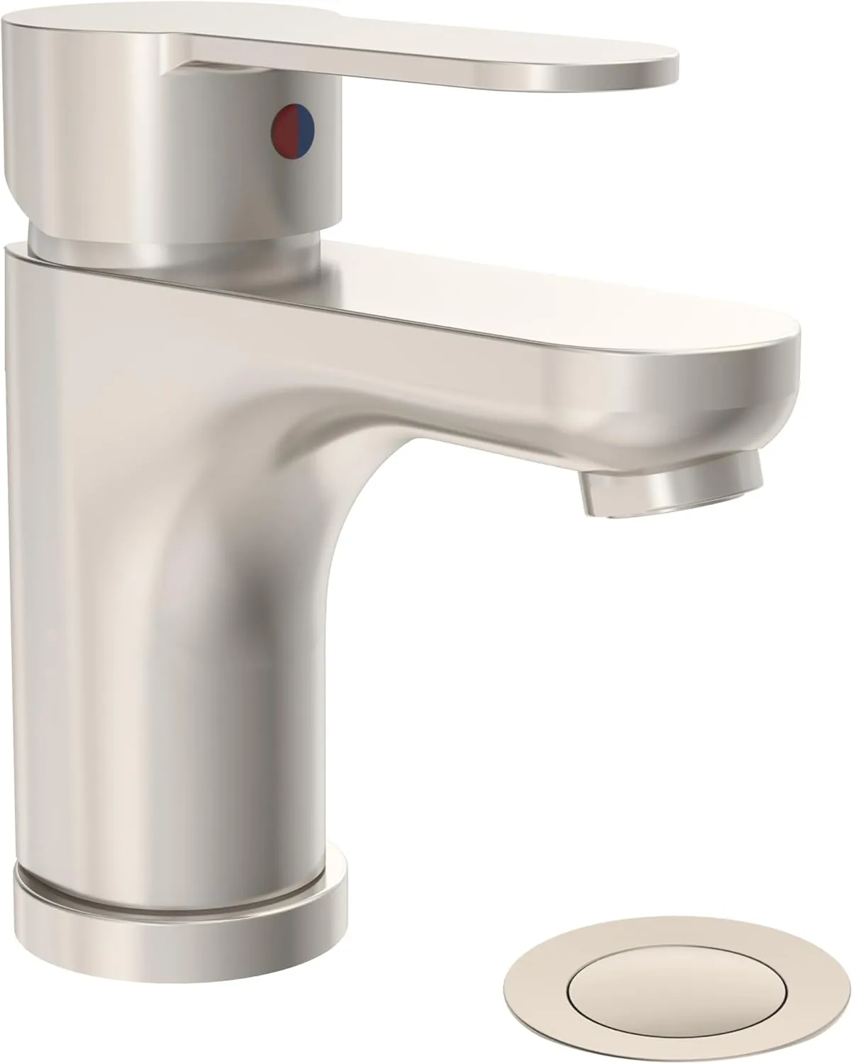 Symmons Identity Single-Hole Single-Handle Bathroom Faucet with Push Pop Drain in Satin Nickel (1.0 GPM)