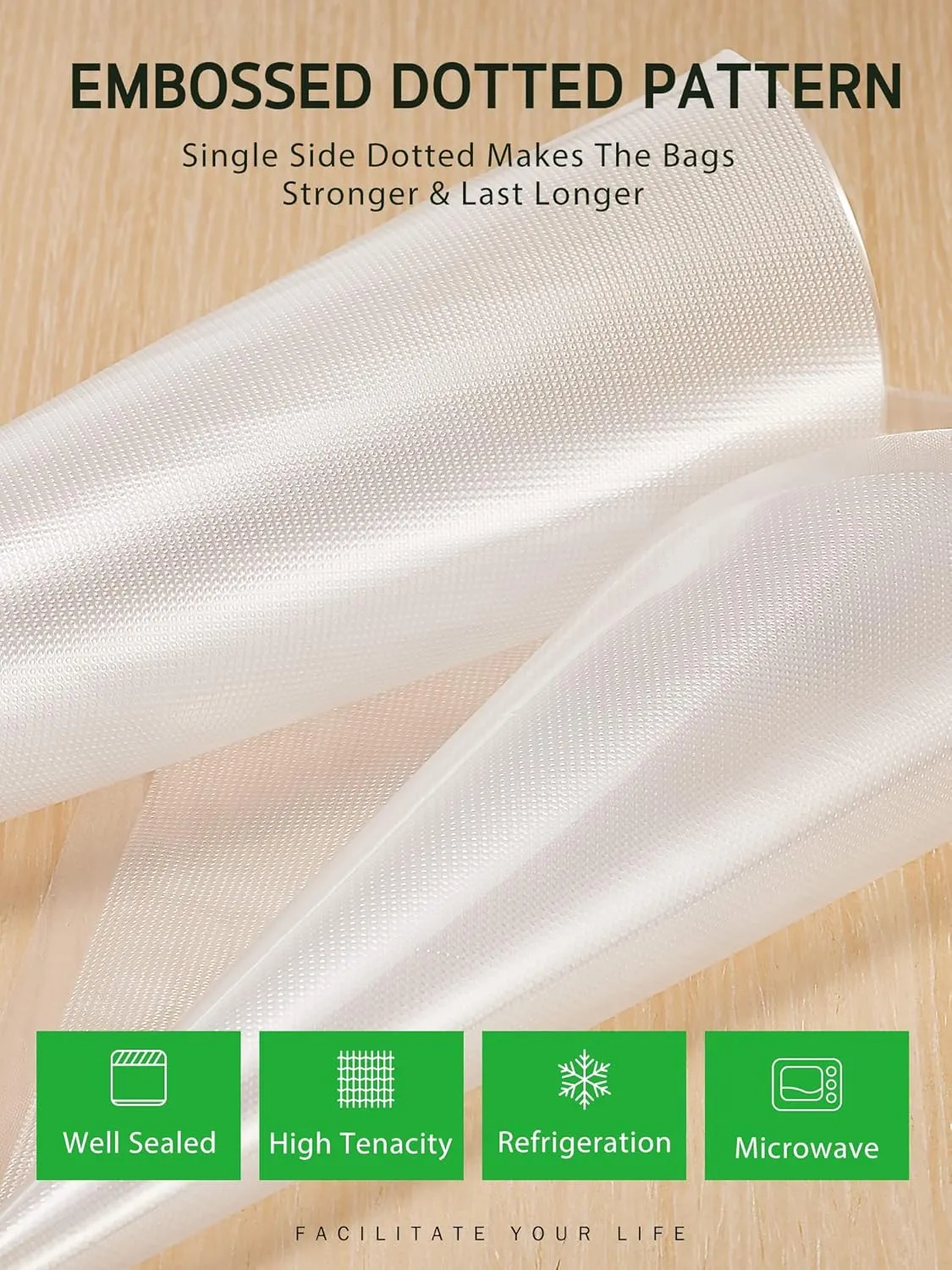 Syntus 200 Count Vacuum Sealer Bags Pint 6 x 10 inch for Seal a Meal, Commercial Grade BPA Free Heavy Duty Precut Seal Bags, Food Vac Bags for Storage, Meal Prep or Sous Vide