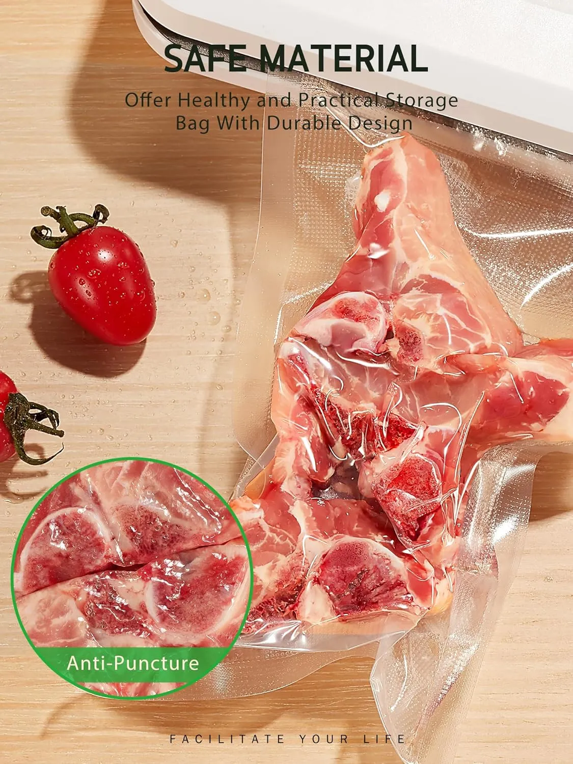 Syntus 200 Count Vacuum Sealer Bags Pint 6 x 10 inch for Seal a Meal, Commercial Grade BPA Free Heavy Duty Precut Seal Bags, Food Vac Bags for Storage, Meal Prep or Sous Vide