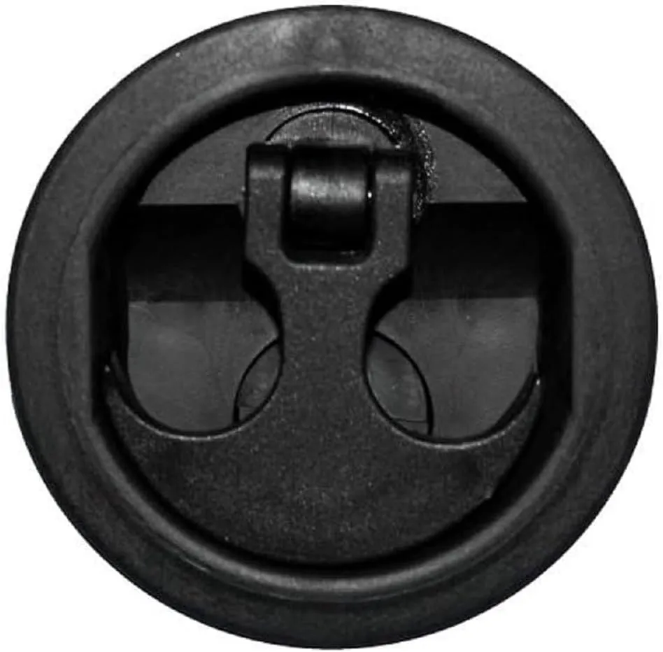 T-H Marine Anchor Handle Lift Latch | Waterproof Anchor Style Handle for Boat Compartment Lids | Non-Locking, Black Base, Black Handle