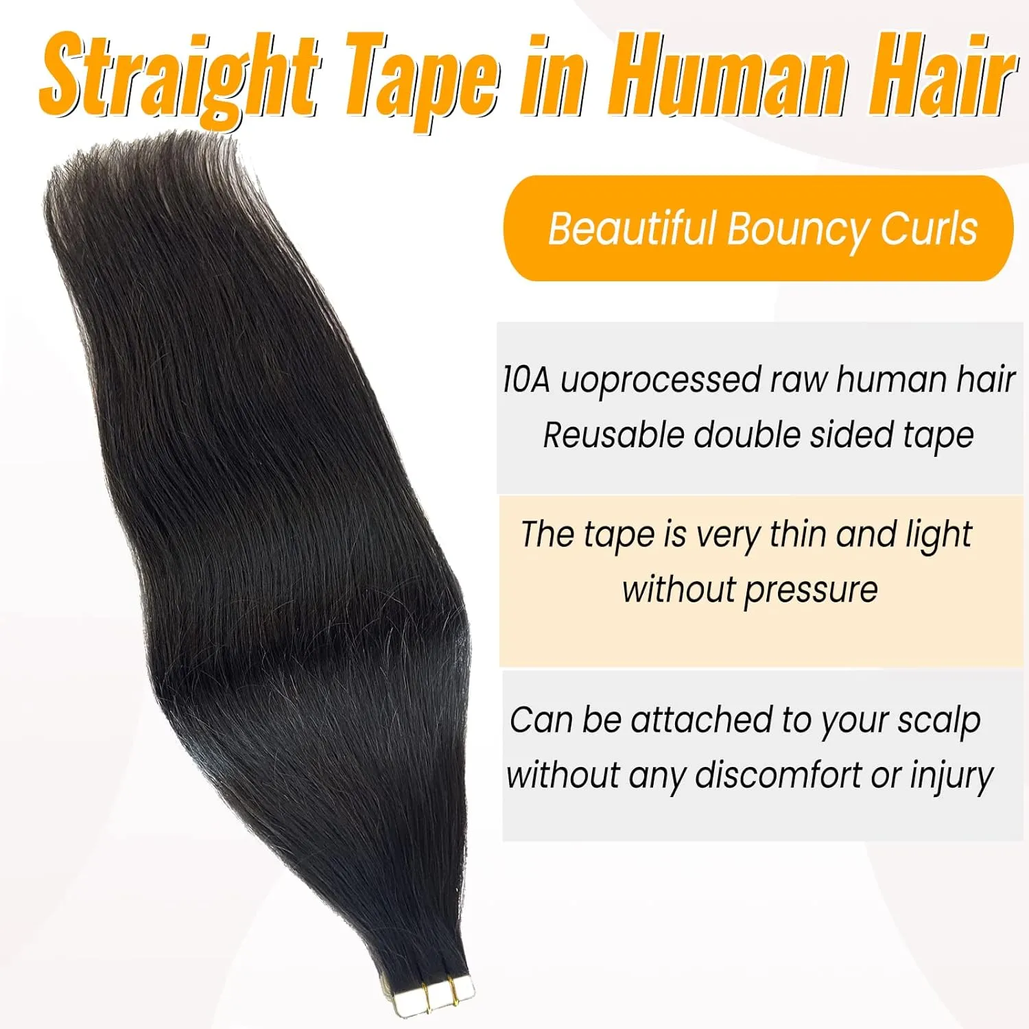 Tape ins 20 pcs Straight Tape in Hair Extensions Human Hair Natrual Black for Women 14 Inch 50G