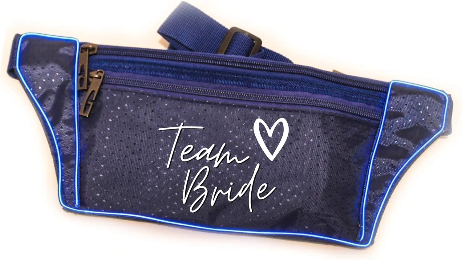 Team Bride <3 Light Up Fanny Pack (Blue)