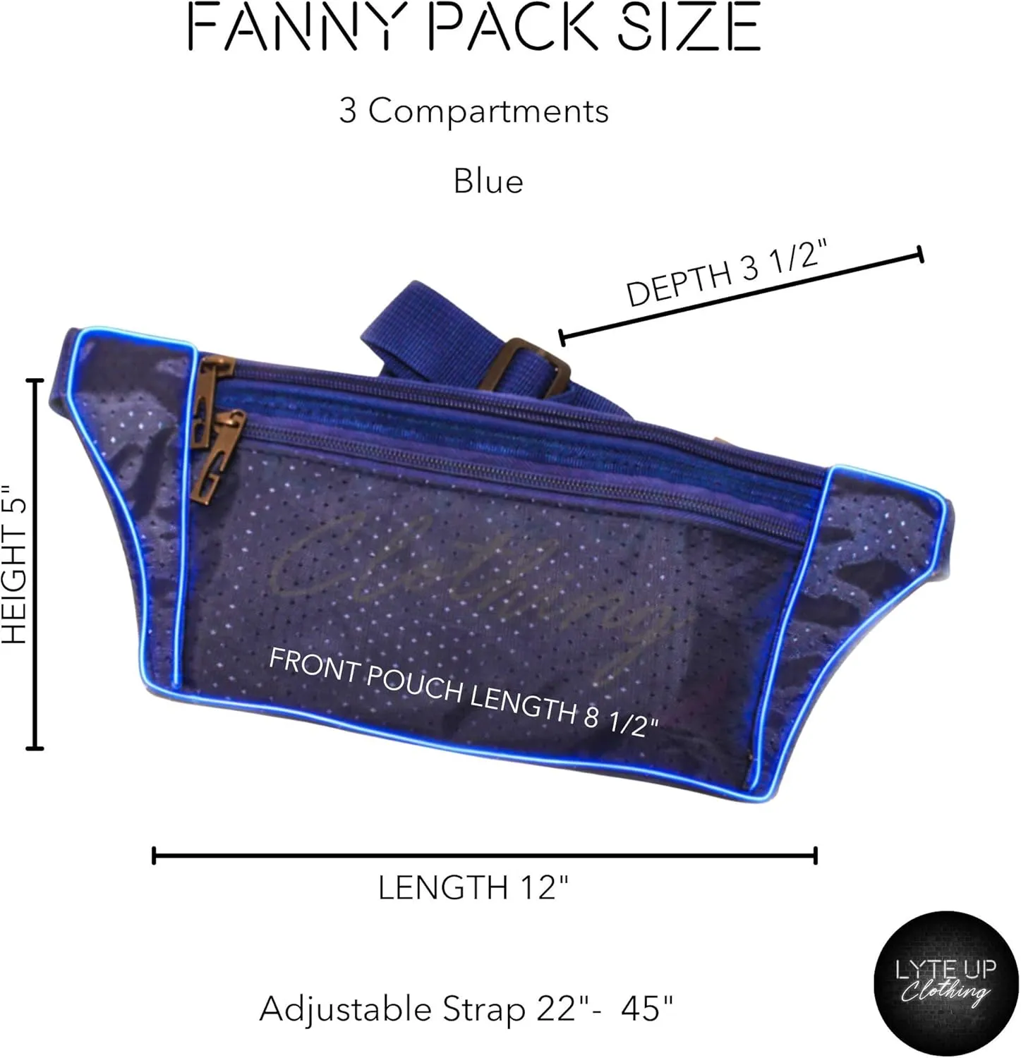 Team Bride <3 Light Up Fanny Pack (Blue)