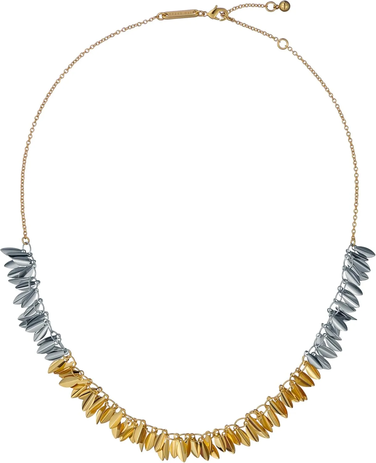 Ted Baker London Pemina Petal Fringe Necklace for Women (Silver/Gold)