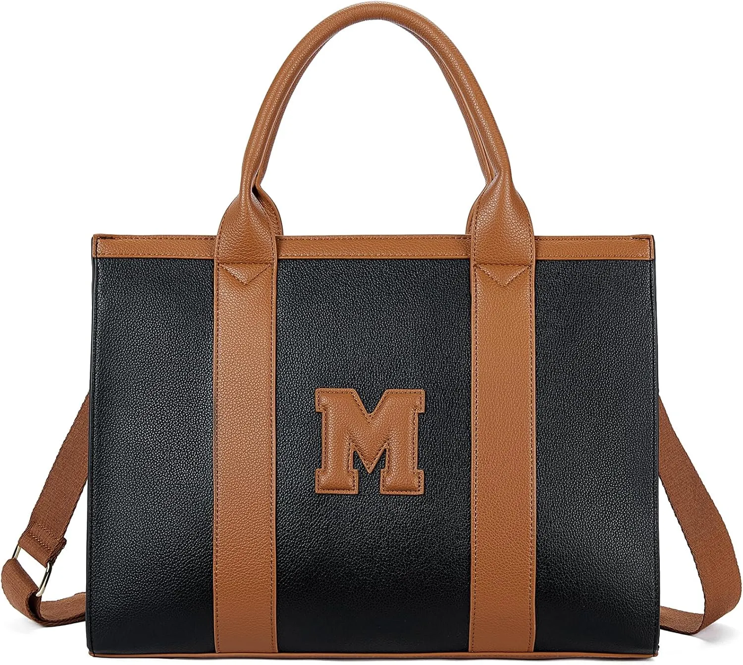 Telena Leather Tote Bag for Women Crossbody Tote Purse Handbag with Compartments and Adjustable Strap