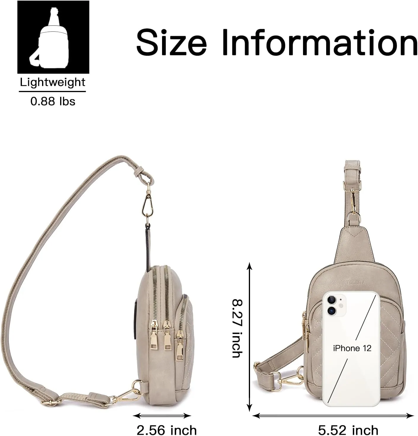 Telena Sling Bag for Women Crossbody Bags Fanny Packs for Women Cross Body Waist Pack with Detachable Strap